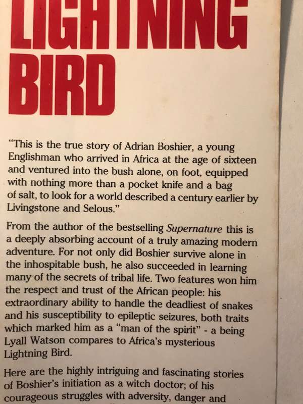 Lightning Bird - Lyall Watson (1982 1st Edition Hardcover)