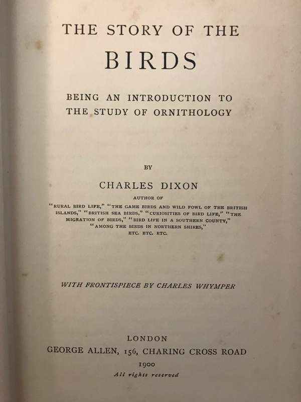The Story of the Birds: Introduction to the Study of Ornithology - Charles Dixon (1900 1st Edition)