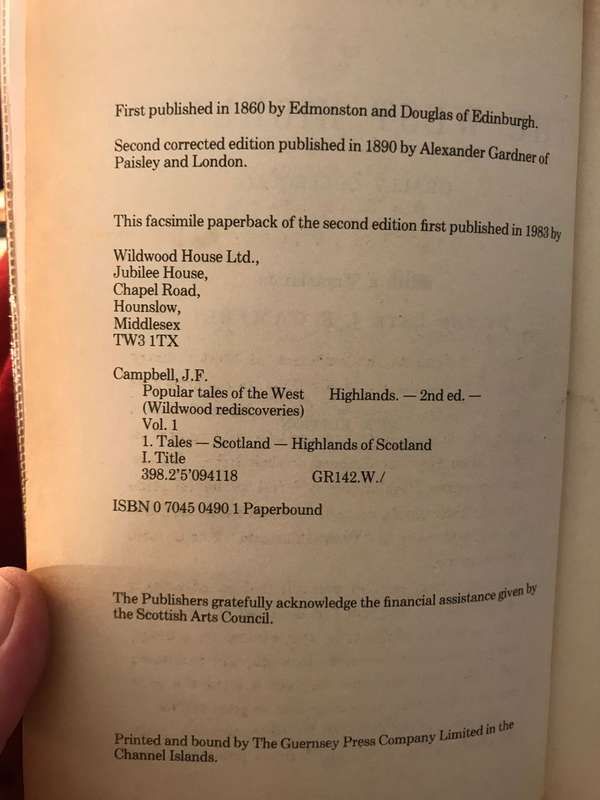 Popular Tales of the West Highlands, Vol. 1 - JF Campbell