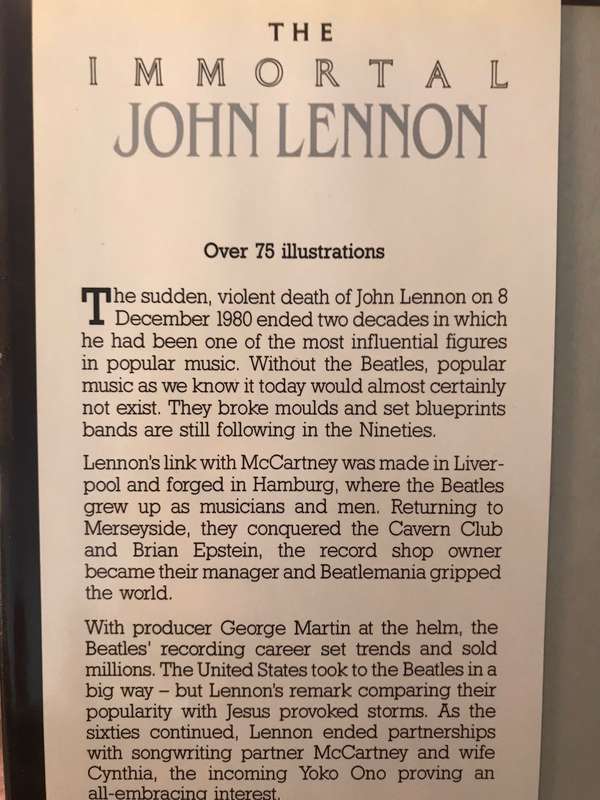 The Immortal John Lennon: 1940-1980 by Michael Heatley
