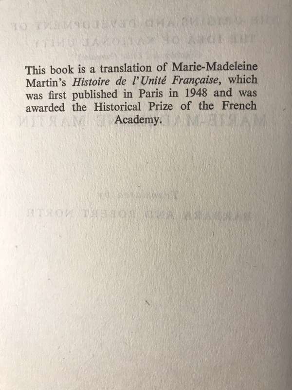 The Making of France - Marie-Madeleine Martin (1951 1st Edition Hardcover)