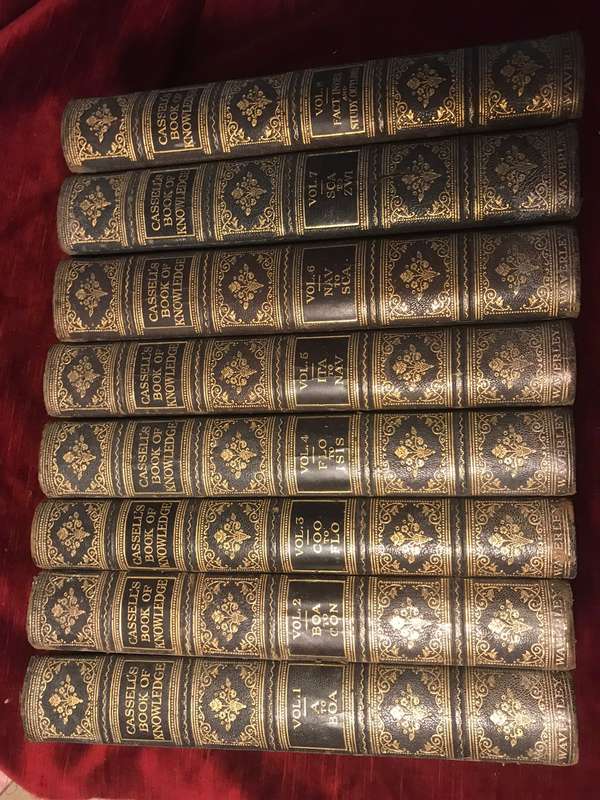 Cassell's Book of Knowledge in 8 Volumes - Published circa 1924