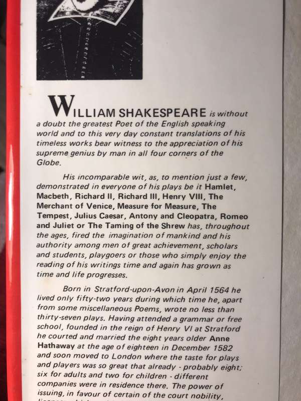 The Complete Works of William Shakespeare (1987 Hardcover)