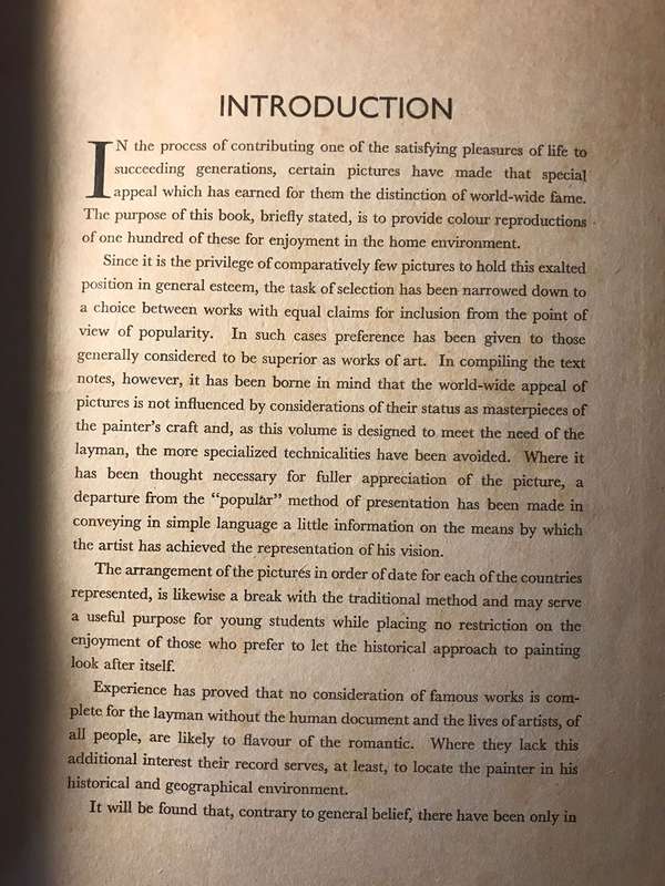 World Famous Paintings: One Hundred Reproductions in Colour - J Grieg Pirie (1939 Hardcover)