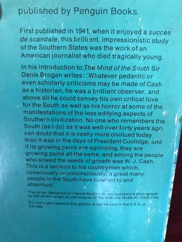 The Mind of the South - WJ Cash