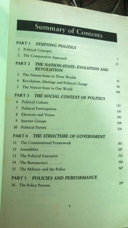 Comparative Government and Politics: An introduction