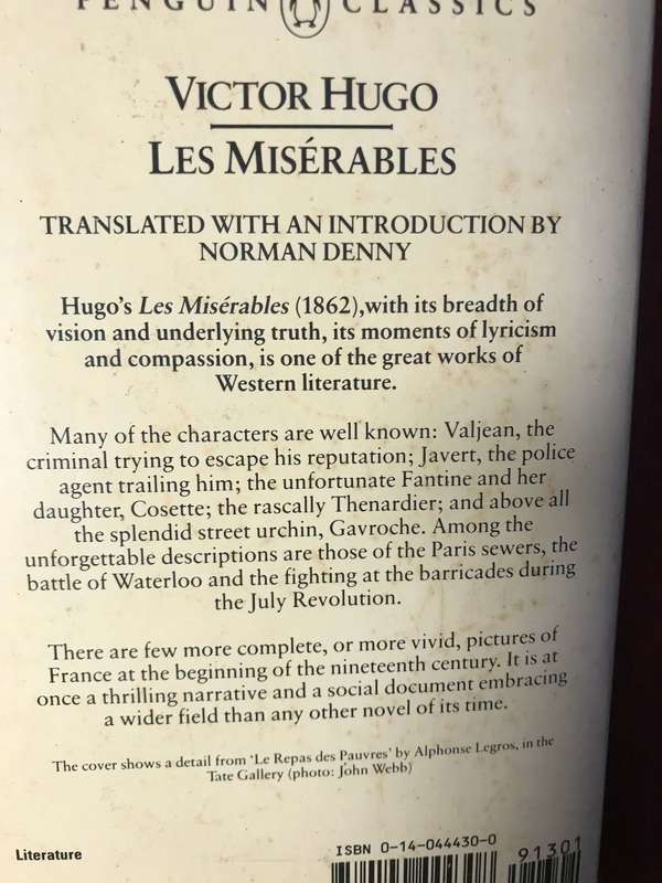 Les Miserables - Victor Hugo (1982 - Penguin Classics Single Volume Edition - 1232 pages)
