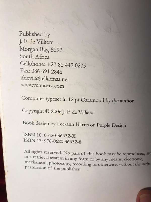 The Venus Code - Jean-Francois de Villers *SIGNED BY AUTHOR* AFRIKANA