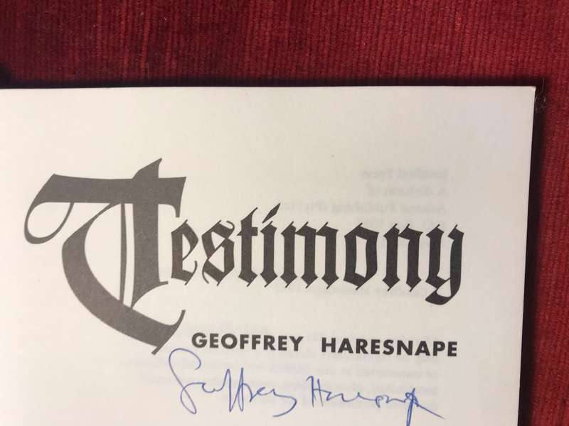 Testimony - Geoffrey Haresnape (1992 1st Edition) ***SIGNED BY AUTHOR***