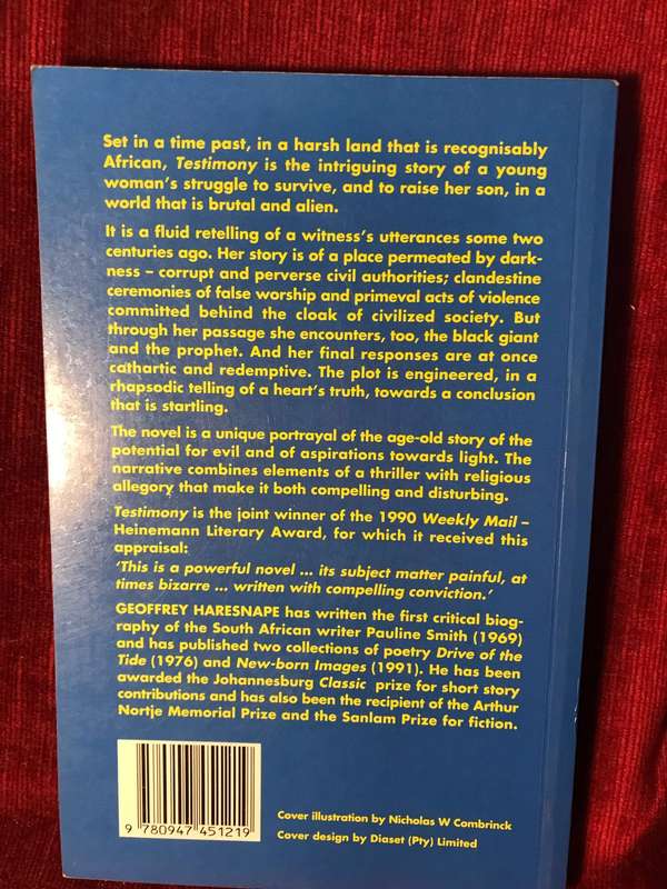 Testimony - Geoffrey Haresnape (1992 1st Edition) ***SIGNED BY AUTHOR***