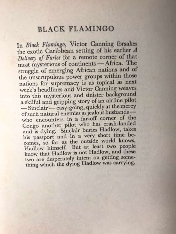 Black Flamingo - Victor Canning (1962 1st Edition Hardcover)