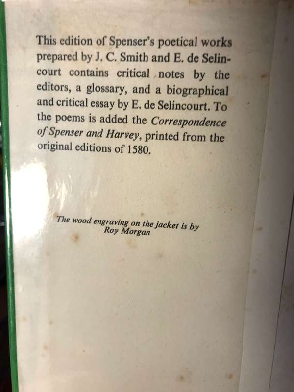 Spenser - Poetical Works (1966 Hardcover)