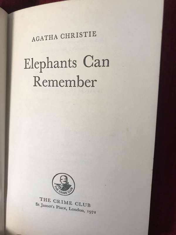 Elephants Can Remember - Agatha Christie (1972 1st Edition Hardcover)