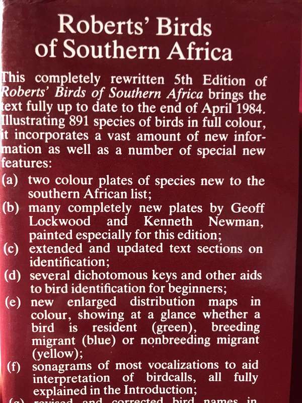 Roberts Birds of Southern Africa - Gordon Linsay Maclean