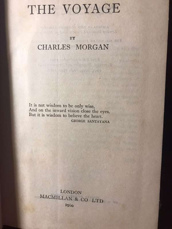 The Voyage - Charles Morgan (1960 Hardcover)