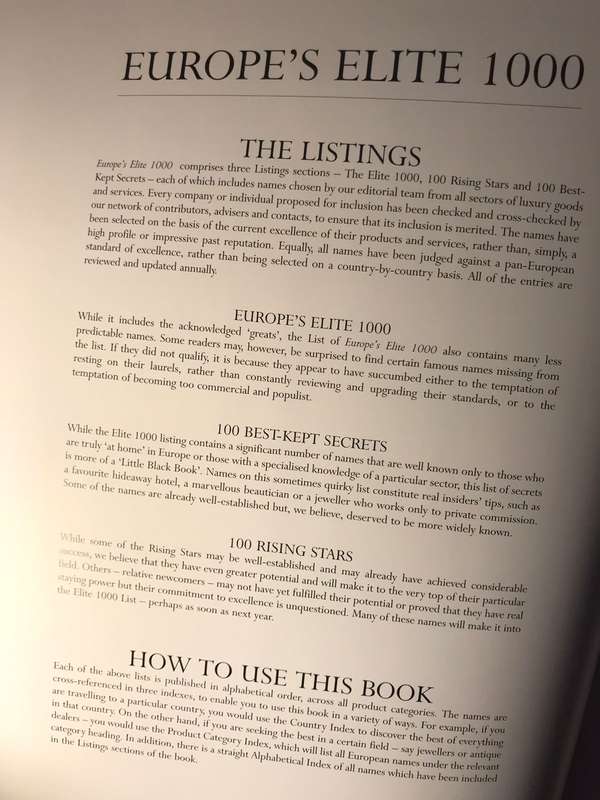 Europe's Ellite 1000: The Ultimate List | 2001 | The Ultimate Guide to Luxury Living - Incl Slipcase