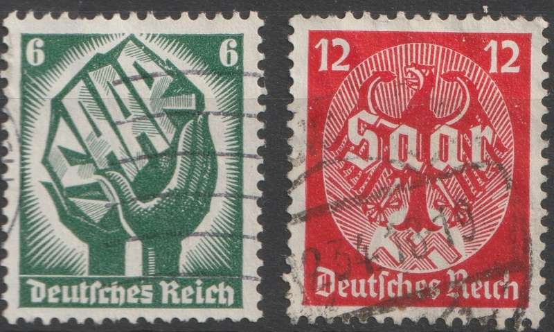 1934 Germany, Saar vote, set, used