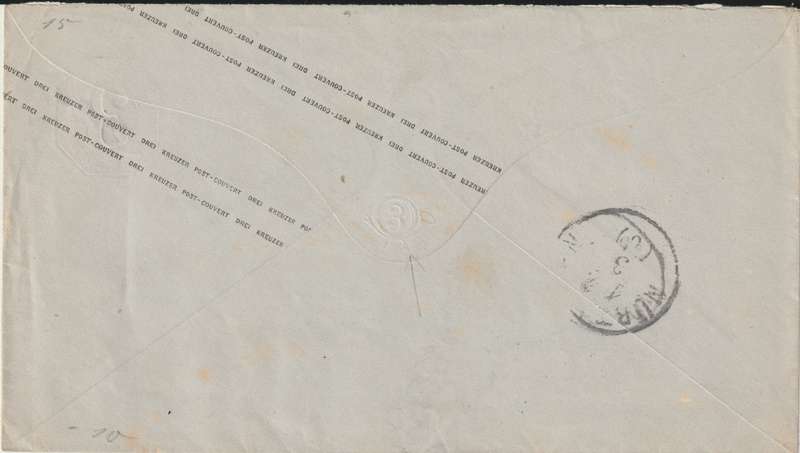 1869 Württemberg 3 Kr. red pre-printed cover used