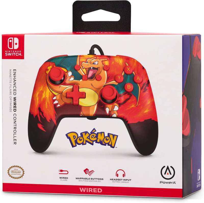 PowerA Enhanced Wired Nintendo Switch Controller  Charizard Vortex