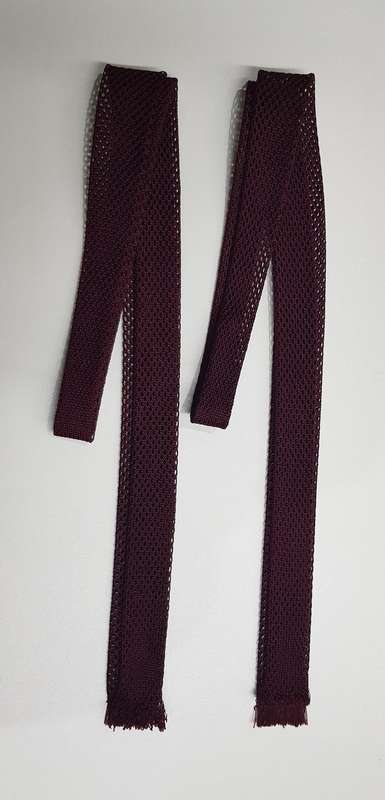 Mens Neckties: Description: Two Slimline knitted neckties.