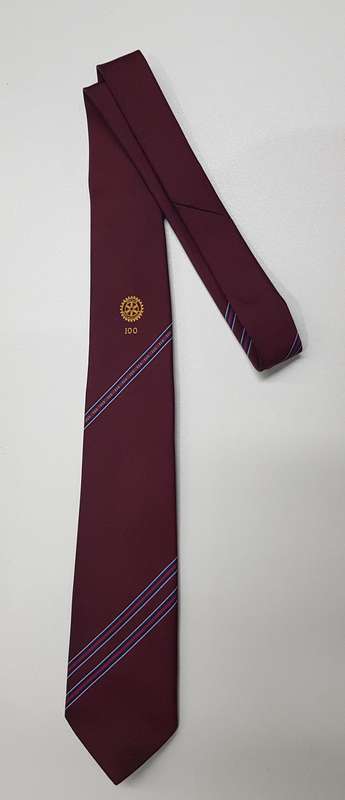 Mens Neckties: Description: Rotary International 100 Years - Necktie made by Skipper Corporate.