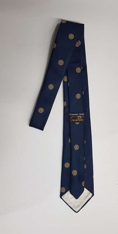 Mens Neckties: Description: Rotary International - Necktie made by Comme Soie by Cravateur.