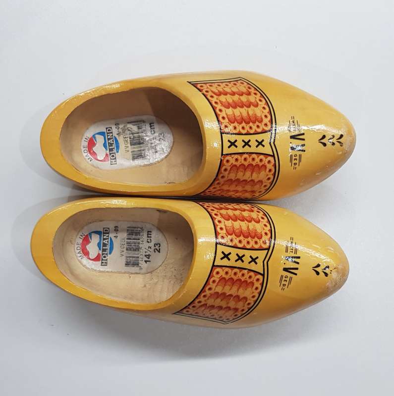 Pair of Handmade Toddler/kids size Dutch Wooden Clogs.  These are Vintage Wett. V.V Ged.