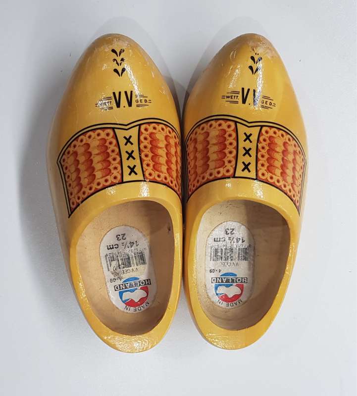 Pair of Handmade Toddler/kids size Dutch Wooden Clogs.  These are Vintage Wett. V.V Ged.