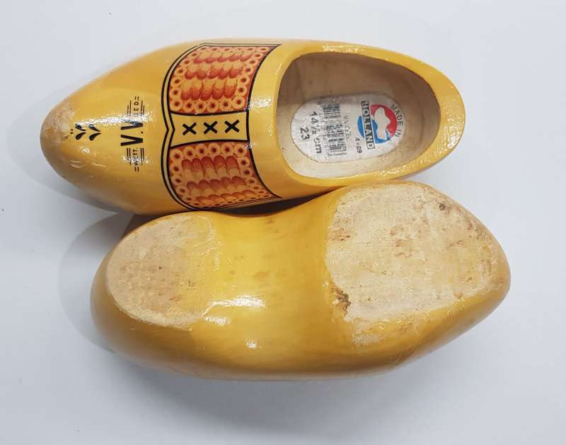 Pair of Handmade Toddler/kids size Dutch Wooden Clogs.  These are Vintage Wett. V.V Ged.