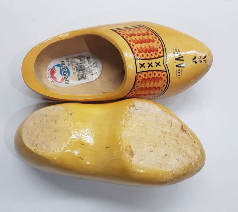 Pair of Handmade Toddler/kids size Dutch Wooden Clogs.  These are Vintage Wett. V.V Ged.