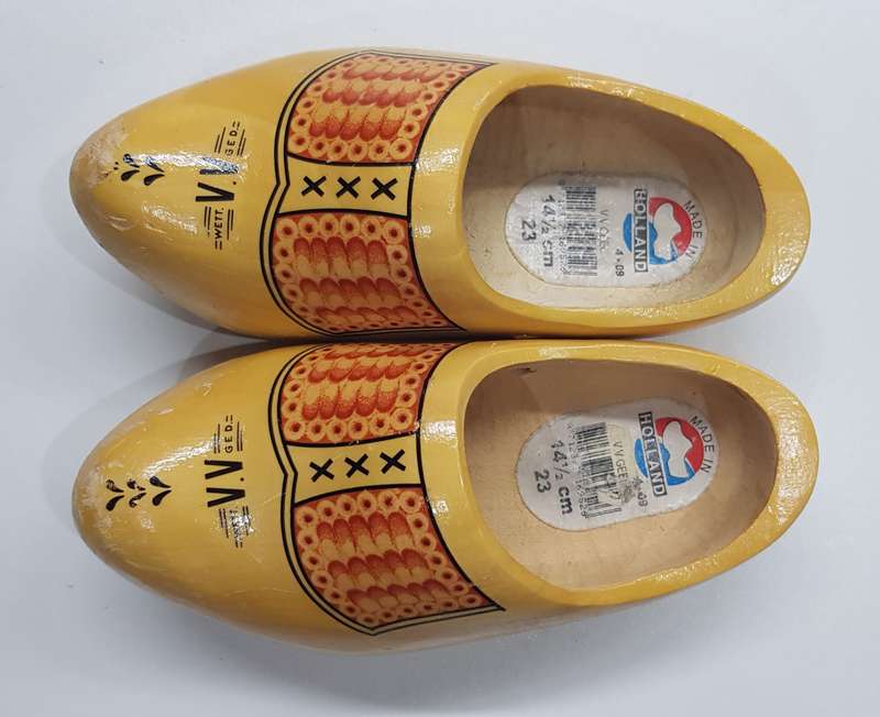 Pair of Handmade Toddler/kids size Dutch Wooden Clogs.  These are Vintage Wett. V.V Ged.