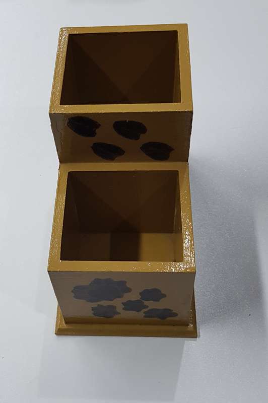 Wooden Remote-Control holder with space for 4x upright standing remotes.