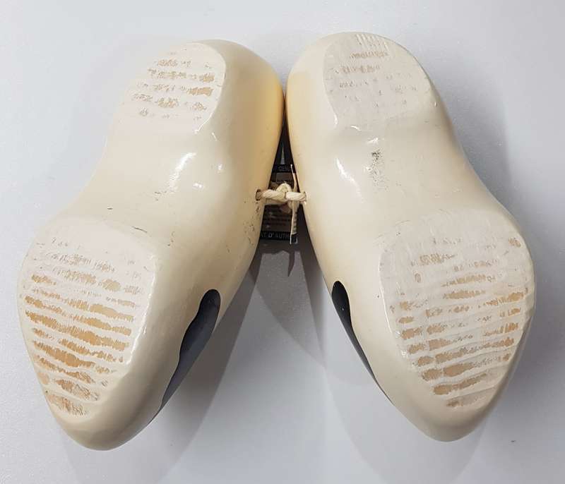 Pair of Handmade Toddler size Dutch Wooden Clogs in the cow pattern