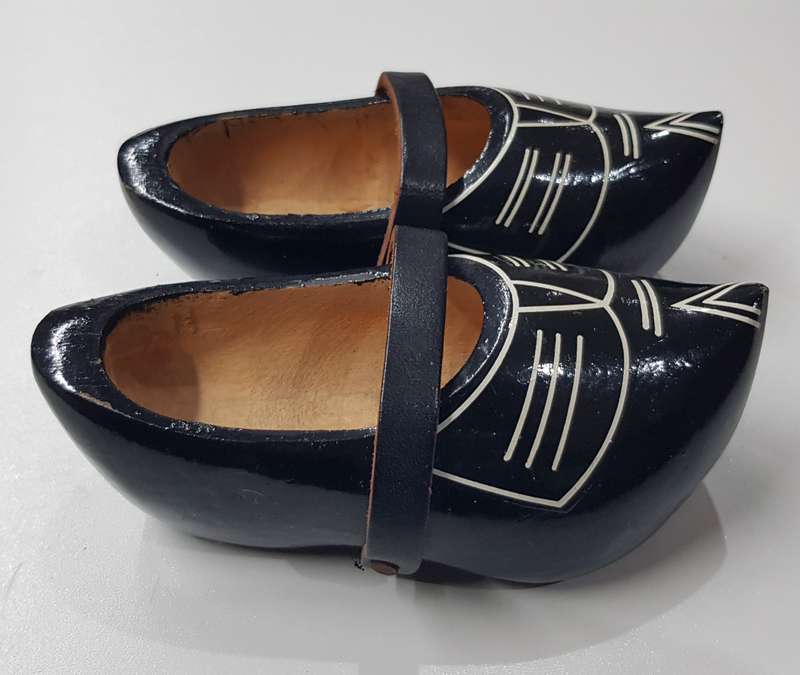 Pair of Handmade ornamental Dutch Wooden Clogs.  These are Vintage Hand Carved Clogs