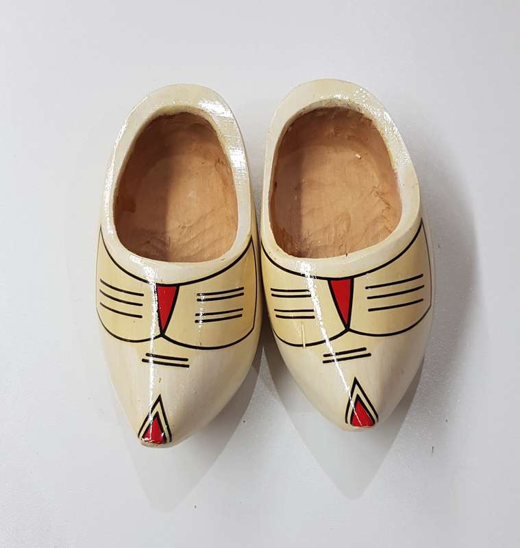 A small pair of Handmade ornamental Dutch Wooden Clogs.