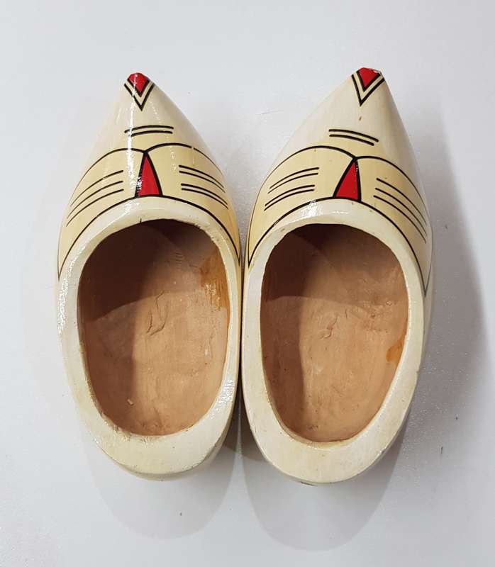 A small pair of Handmade ornamental Dutch Wooden Clogs.