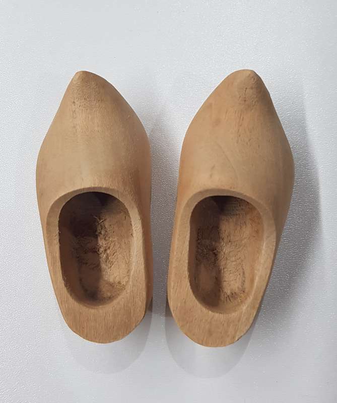 A pair of miniature Handmade Dutch Wooden Clogs.