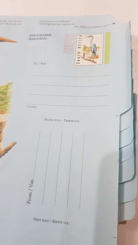 South African Post Office  7x Aerograms (Postal Air Mail Letter) with foreign postage paid