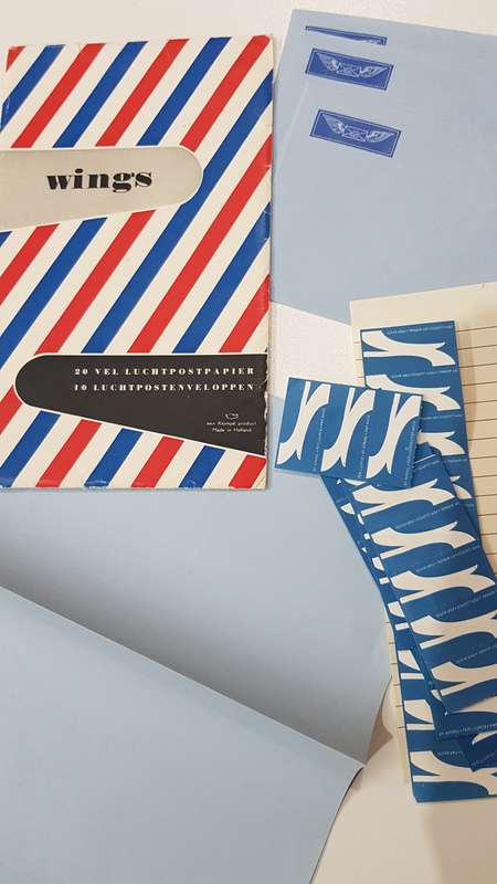 Set of Airmail letter paper with envelopes (thin unlined Postal Air Mail paper). Airmail postage Sta
