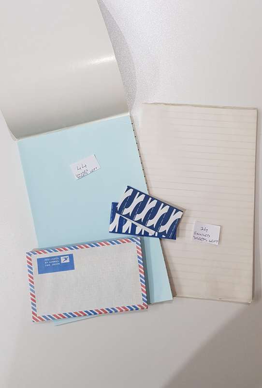 2 x Airmail letter paper pads with 16x airmail envelopes (thin unlined Postal Air Mail paper).