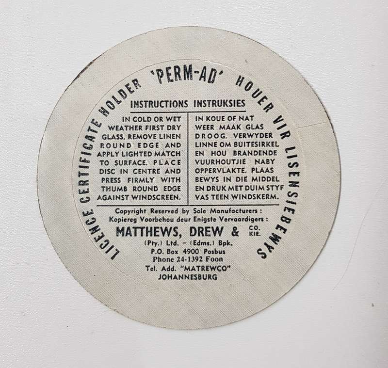 Vintage licence disc holder/ licence certificate holder advertising Supersonic FM/AM