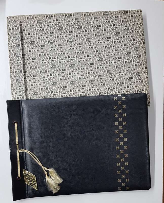 Vintage 1950s Black Page Unused Photo Album still in box. Album was made by Brand KEK