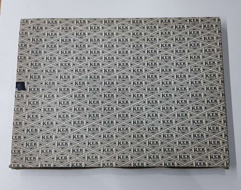 Vintage 1950s Black Page Unused Photo Album still in box. Album was made by Brand KEK