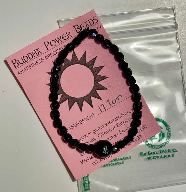 Buddha Power Bead Bracelet - Black