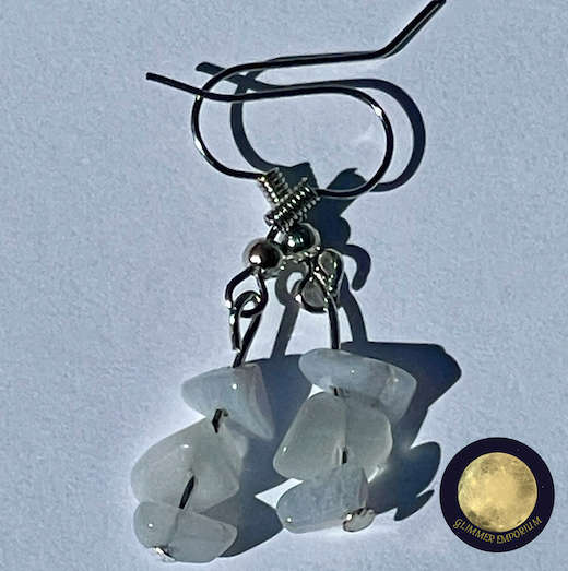 Selenite and Blue Lace Agate Earrings