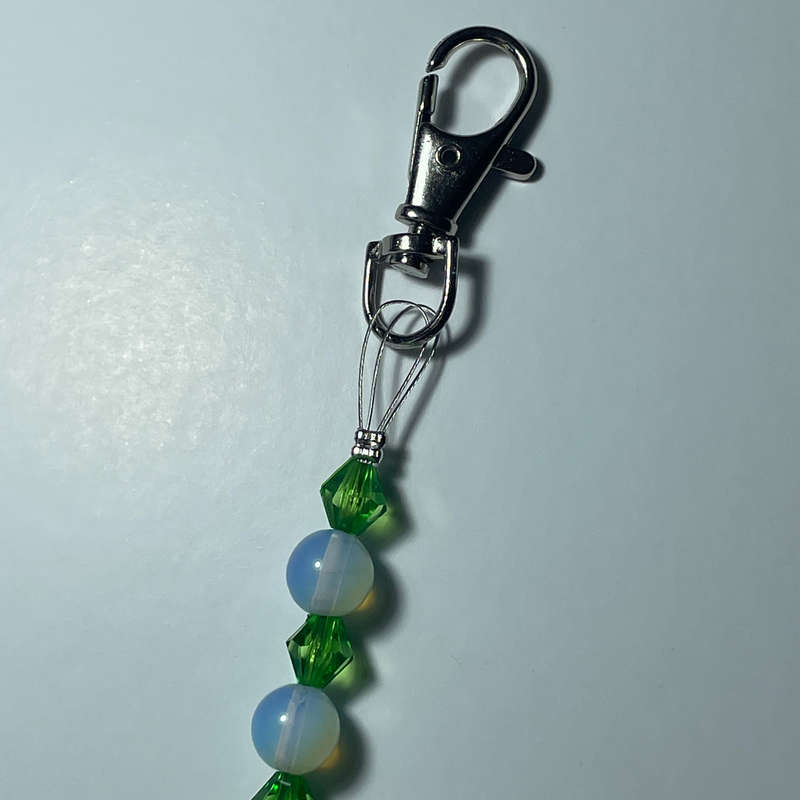 Green and Shimmery Flower Bag Charm