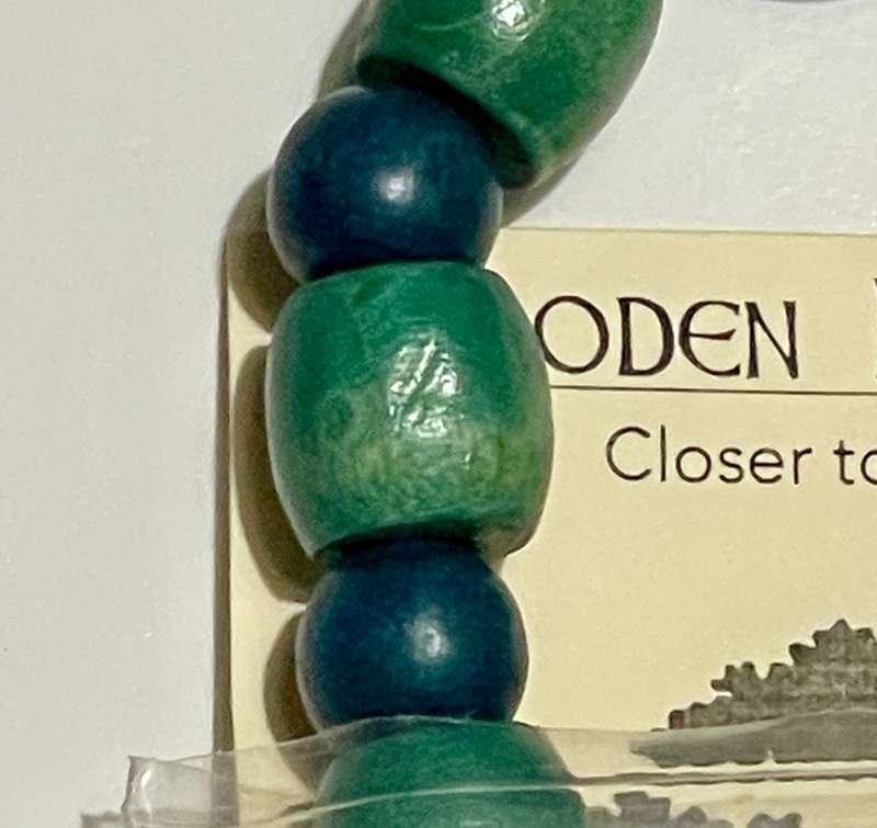Green & Navy Wooden Bracelet