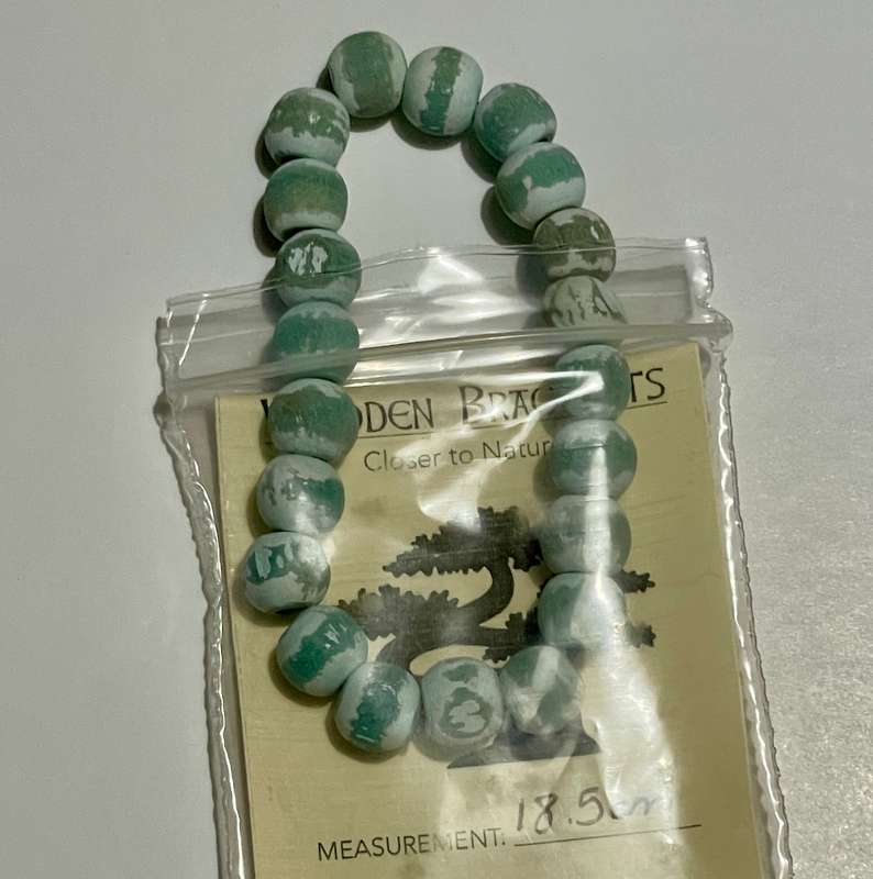 Seafoam Distressed Wood Bracelet