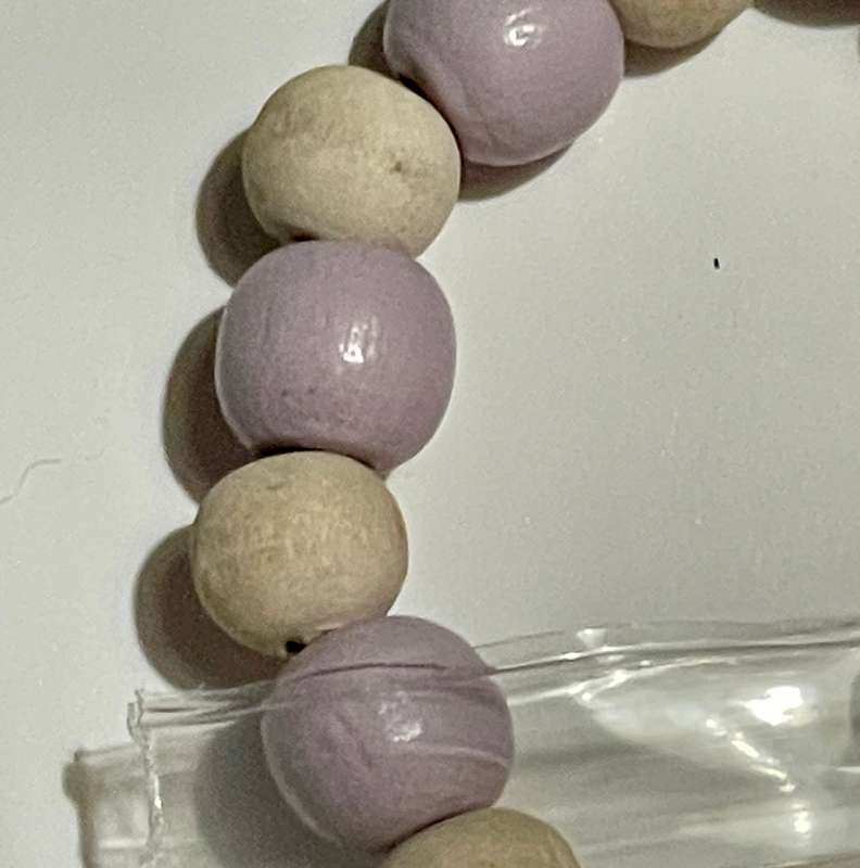 Lilac & Cream Wood Bracelet
