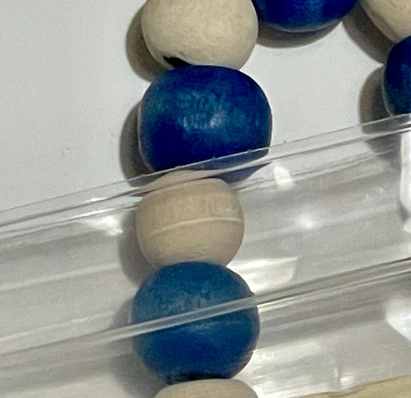 White & Navy Wooden Bracelet